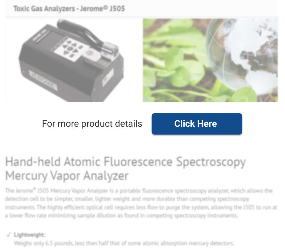 めるページ Jerome J505-Mercury Vapor Analyzer - AMETEK Brookfield North America