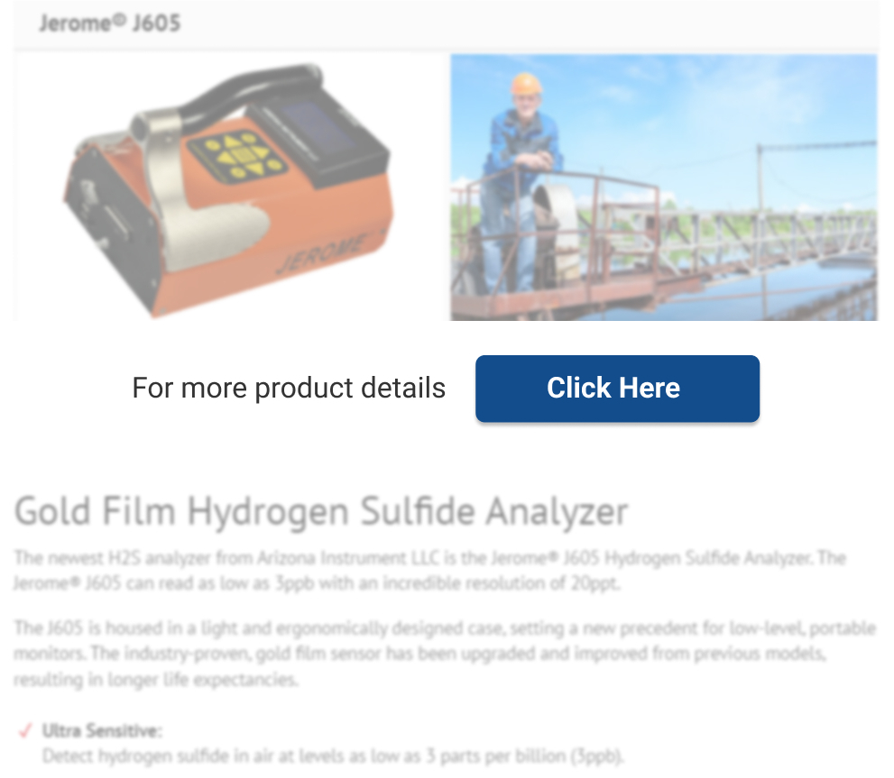 Jerome 605 Gold Film Hydrogen Sulphide Analyzer | AMETEK Brookfield