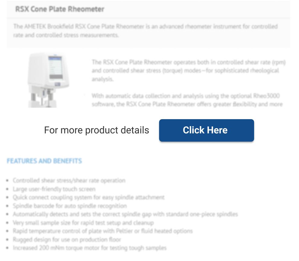 Ametek Brookfield RSX Cone Plate Rheometer