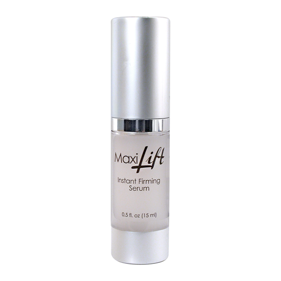 Half ounce bottle of instant facelift serum Maxilift reduces the appearance of wrinkles within minutes.