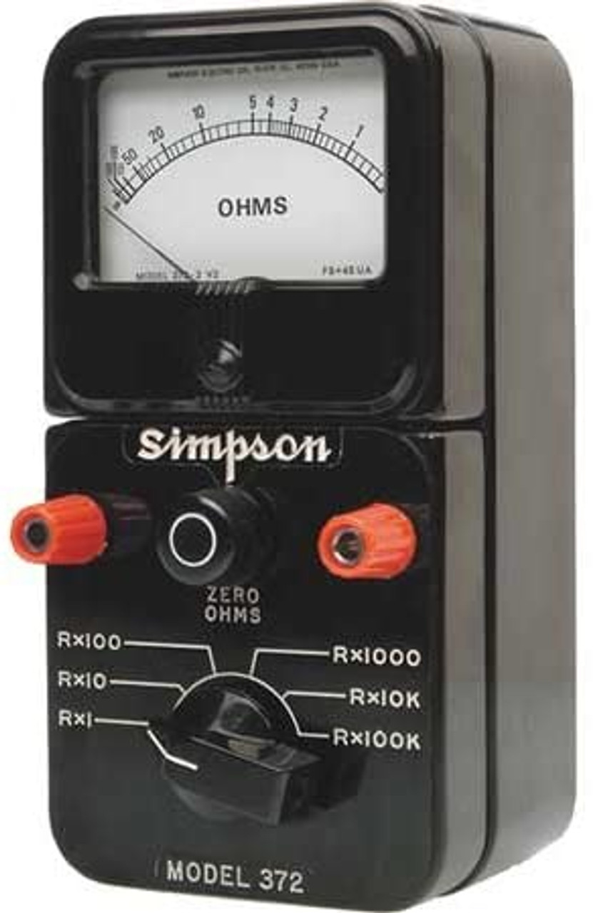 Simpson 12311 Analog Ohmmeter, Range 0.2 to 50 M Ohms