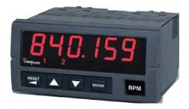 Type 6-digit, 7-segment, red LED Height 0.56" (14.2 mm) Decimal Point User-programmable Count Direction "+" indication implied, "-" indication displayed Display Range -99,999 to +999,999 Output Indicators 1 and 2 Power Requirements AC Voltages 120 or 240 V AC, ±10% Power Consumption 3 V A Input Ratings Current Sinking 10 KΩ 5% Resistor pull-up to (9.0 - 16 DC V) ±10% Current Sourcing 5.1 KΩ 5% Resistor pull-down to common Minimum Pulse Width ~5 µs