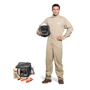 OEL Safety _ AFW8-KFC-2XL _ 8-Cal-Coverall-HeadGear-2XL-Khaki-Kit
