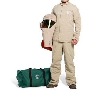 OEL Safety _ AFW40F-KJB-M _ 40-Cal-Jacket-Bib-Overall-SwitchGear-Hood-Fans-M-Khaki-Kit