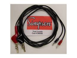 SIMPSON 00125 PROBE SET, THREADED W/CLIPS, BANAN - Threaded with Alligator clips and standard banana jacks