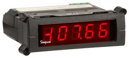 Simpson M23510810 3-1/2 BKLT, 85-250VAC, 20-199.9HZ The Simpson Mini-Max digital panel meters provide high quality accuracy and reliability in a compact, 60 mm deep case. The Mini-Max series is available with a LCD or LED display. The LCD units offer a 3-1/2 digit, 0.5″ (12.7 mm) display with an optional bright red, negative image backlight. The LED units offer a 3 1/2 digit, 0.56″ (14.2 mm) display. All units feature user-selectable decimal point, auto zero and limited scaling capabilities. A unique mounting bracket is provided to allow for vertical or horizontal stacking of multiple indicators. All Mini-Max units feature a 3/64-DIN, high-impact plastic case. The LCD units have a clear viewing window, and the LED units have a red window. Case Size: Standard 3/64 DIN Dimensions Accuracy: ±0.1% (M235); ±0.04% (M245) Minimum Depth Indicator—Less Than 2.5″ (60 mm) of Space User-Selectable Decimal Point Optional Negative Image, Bright Red Backlighting Standard Screw Terminals 85V to 250 VAC Power or 9V to 32 VDC