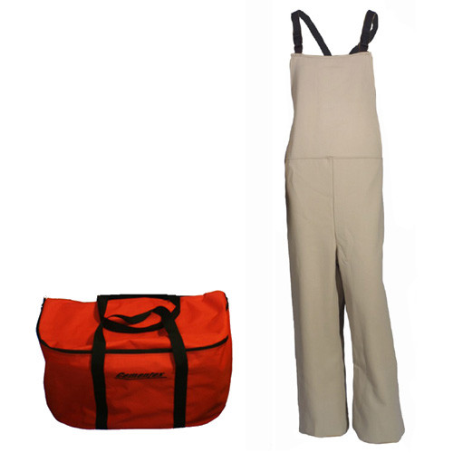 Cementex HRC4-K-XL2 _  Arc Flash Rated Task Wear Duffel Bag Kit with FR Treated Cotton Coat and Overalls and Class 2 Gloves, Rating: 40 Calories, Color: Khaki, Size: X-Large