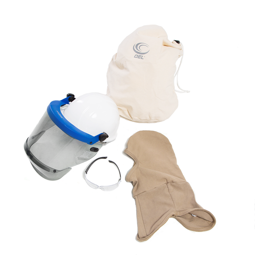 OEL Safety _ AFW040-CLEAR _ 12-Cal-HeadGear-HardHat-FaceShield/Clear-12-Cal/Balaclava-VisorBag-SafetyGlasses