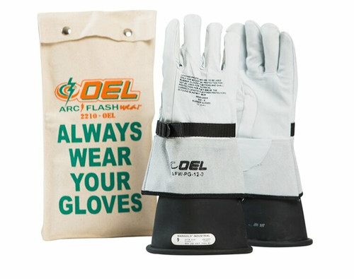 OEL Safety _ IRG114B8K _ Rubber-Glove-Kit-1-14"-Black-SZ:8-7500V