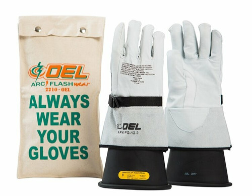 OEL Safety _ IRG214B8K _ Rubber-Glove-Kit-2-14"-Black-SZ:8-17000V