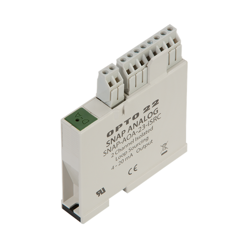 Order OPTO 22 - SNAP-AOA-23-iSRC Isolated SNAP 2-Ch 4-20 mA Current Loop Analog Output Module, with Loop Sourcing