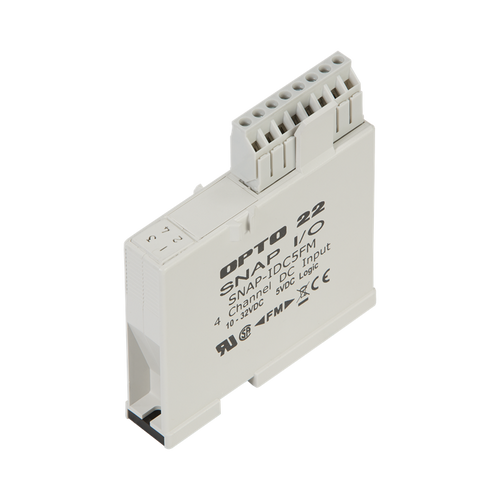 Order OPTO 22 - SNAP-IDC5FM SNAP 4-Ch 10-32 VDC Digital (Discrete) Input Module, Factory Mutual approved