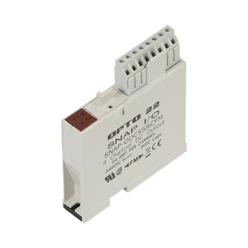 Order OPTO 22 - SNAP-ODC5SRCFM SNAP 4-Ch 5-60 VDC Digital (Discrete) Output Module, Load Sourcing, Factory Mutual Approved
