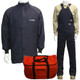 Cementex AFSC-CL4K-2X00 _  Arc Flash Rated Task Wear Duffel Bag Kit with FR Treated Cotton Coat and Overalls , Rating: 40 Calories, Color: Navy, Size: 2X-Large