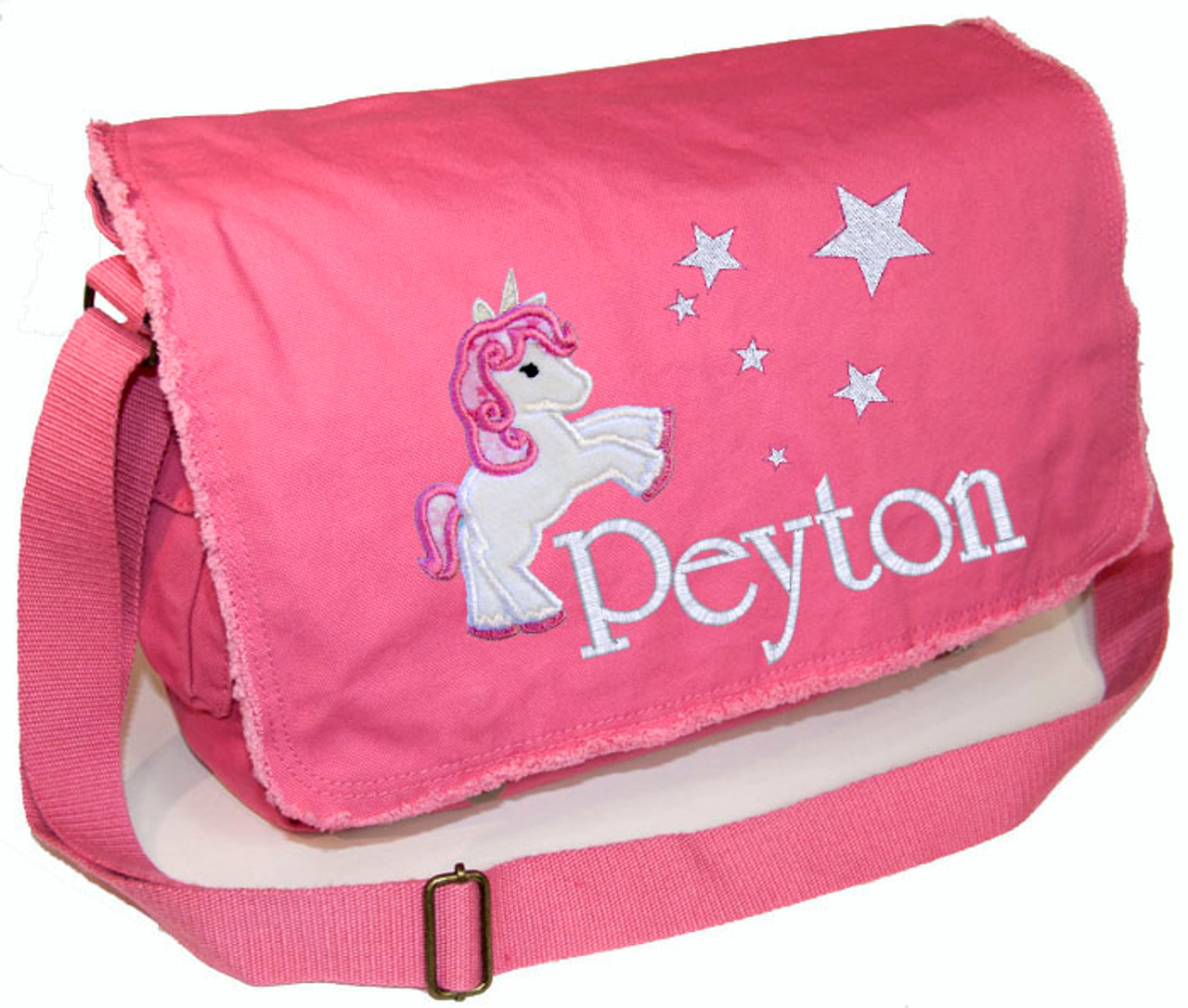 Personalized pigment-dyed baby unicorn diaper bag