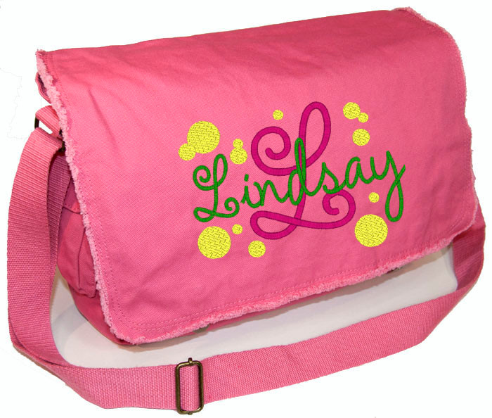 Personalized pigment-dyed polka dots diaper bag