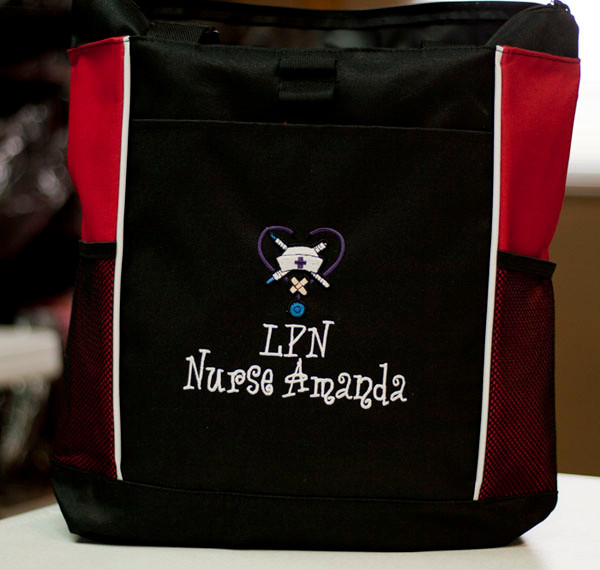 Nurse's Embroidered Tote Bag - Professional Medical Tote With Multiple Pockets