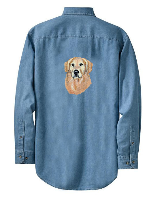 Personalized Golden Retriever Denim Shirt
