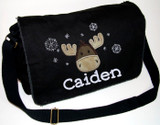 Personalized Applique Moose Head Diaper Bag
Font used for name shown on diaper bag is ARGENTIA