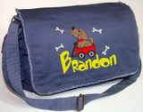 Personalized WAGON DOG Diaper Bag
Font shown on diaper bag is DUPED
