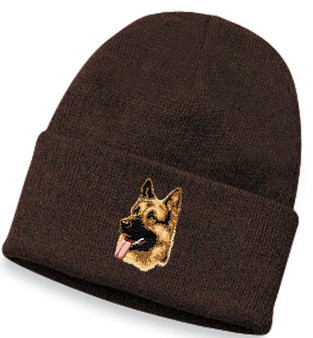 German Shepherd Knit Cap Personalized  - Embroidered