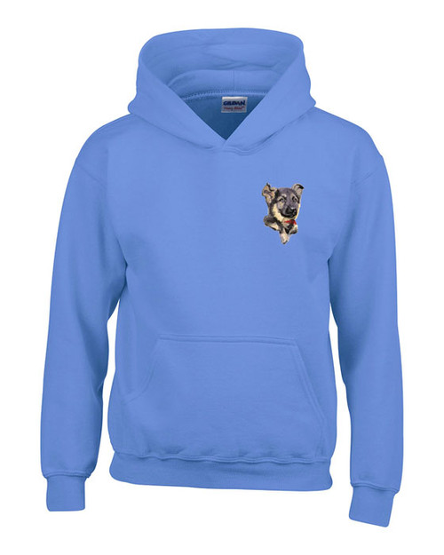 embroidered german shepherd hoodie left chest