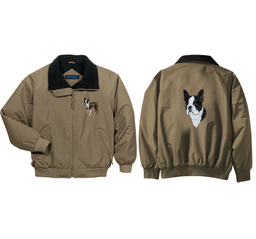 Boston Terrier Jacket Back and Front Left Chest