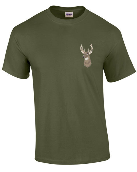 DEER EMBROIDERY DESIGN SAFARI SHIRT JＫ Deer Embroidered T-Shirt