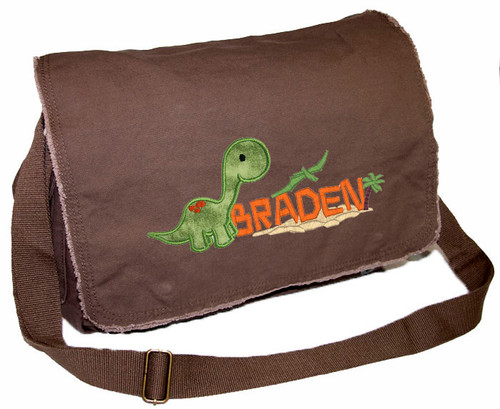 Personalized Brontosaurus Applique Diaper Bag
Applique fabric shown here is CAVEMAN