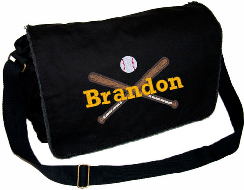 Personalized Baseball Bats Diaper Bag
Font shown on diaper bag is ROCKWELD