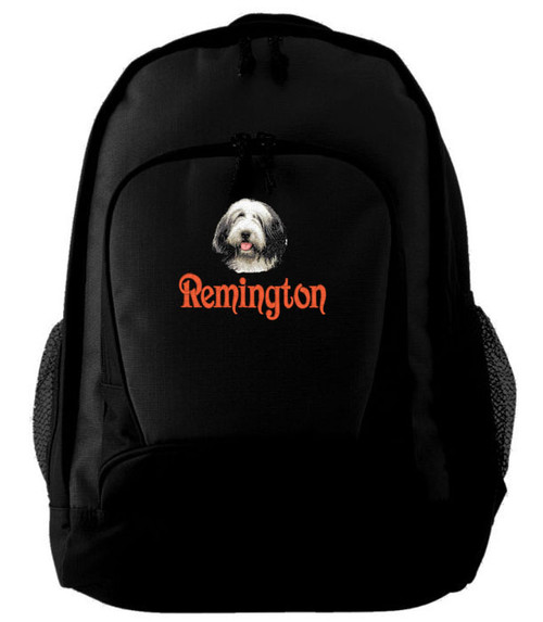 Bearded Collie Backpack
Font shown on bag is INSCRIPTION