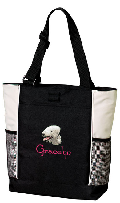 Bedlington Terrier Tote
Font shown on bag is JINGLE