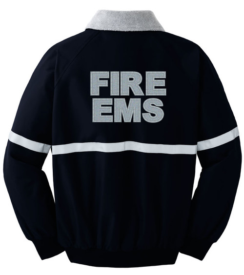 FIRE EMS embroidered jacket with reflective back
