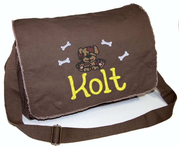 Personalized pigmentdyed puppyp dog diaper bag