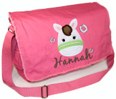 Personalized Applique Pony Head Diaper Bag
Font used for name shown on diaper bag is TWENTY ONE