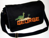 Personalized BRONTOSAURUS Diaper Bag
Font shown on diaper bag is CAVEMAN