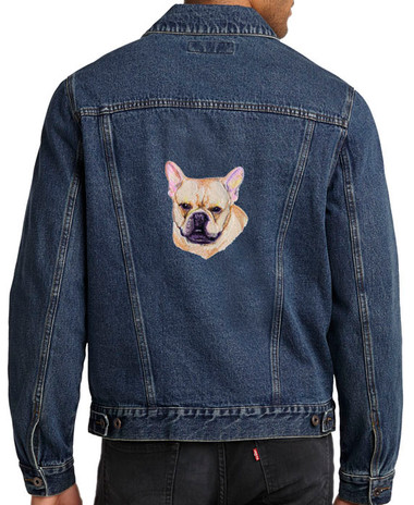 french bulldog denim jacket