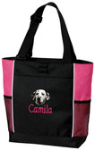 embroidered Dalmatian Panel Tote
Font shown on bag is APPLE BUTTER