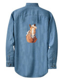 embroidered haflinger denim shirt back