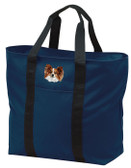 embroidered papillon tote bag