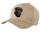 embroidered black labrador retriever flexfit cap