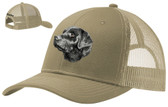 embroidered black labrador retriever mesh back trucker cap