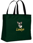 embroidered chihuahua tote bag