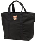 embroidered chihuahua tote bag