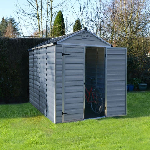 A plastic shed