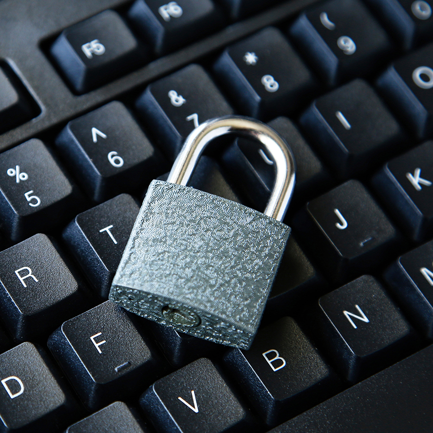A keyboard with padlock