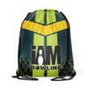 Green Striped Hex Drawstring Backpack
