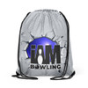Strike Through Gray Drawstring Backpack
