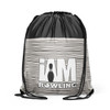 Gray Wavy Contrast Drawstring Backpack
