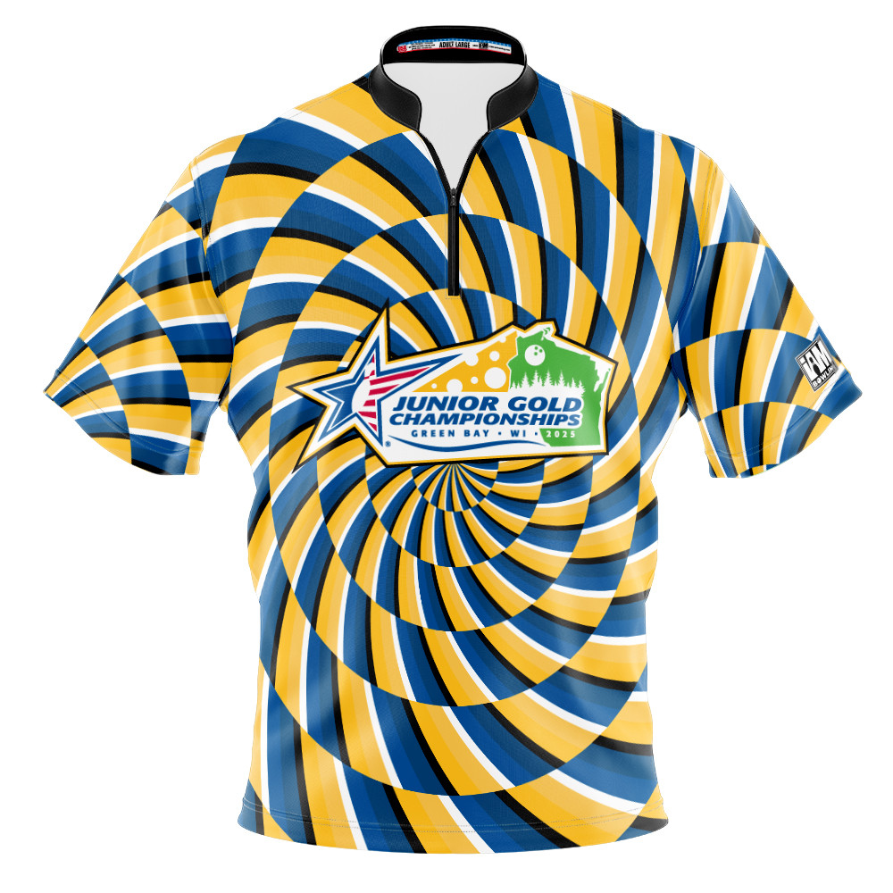 Jr. Gold Official Jr Gold 2025 - Blue & Gold Optical Abyss Bowling Jersey